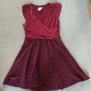 Modcloth fit and flare dress with striped skirt